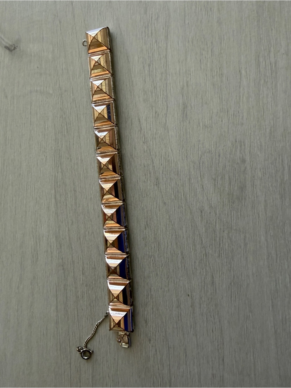 Henri Bendel Rose Gold and Silver Pyramid Link Bracelet - Women Jewelry